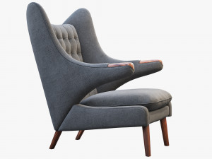 pp19 papa bear chair by hans wegner Model 3D