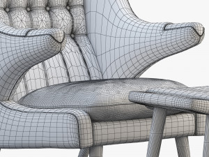 pp19 papa bear chair by hans wegner Model 3D