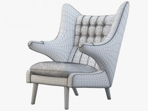 pp19 papa bear chair by hans wegner Model 3D