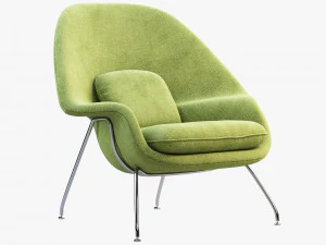 womb chair and ottoman by eero saarinen 3D Model