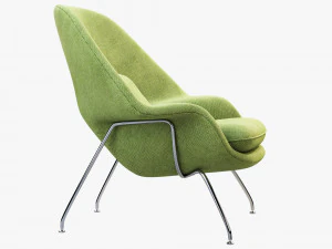 womb chair and ottoman by eero saarinen 3D Model