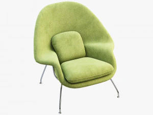 womb chair and ottoman by eero saarinen 3D Model