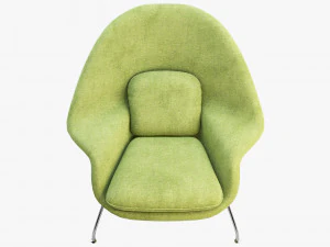womb chair and ottoman by eero saarinen 3D Model