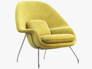 womb chair and ottoman by eero saarinen Model 3D