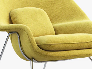 womb chair and ottoman by eero saarinen 3D Model
