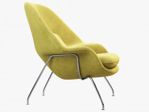 womb chair and ottoman by eero saarinen 3D Model
