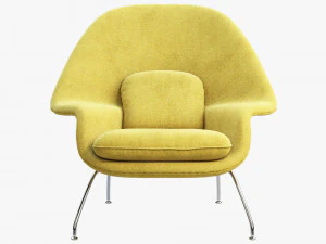 womb chair and ottoman by eero saarinen 3D Model