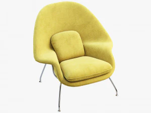 womb chair and ottoman by eero saarinen 3D Model