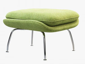 womb chair and ottoman by eero saarinen 3D Model