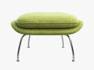 womb chair and ottoman by eero saarinen 3D Model