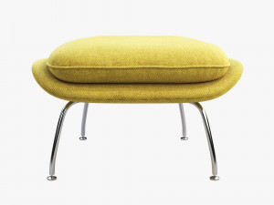 womb chair and ottoman by eero saarinen Model 3D