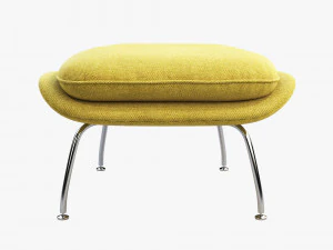 womb chair and ottoman by eero saarinen 3D Model