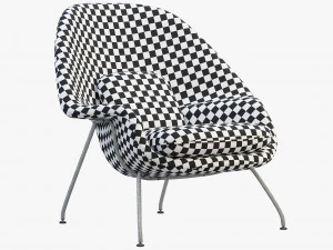 womb chair and ottoman by eero saarinen 3D Model