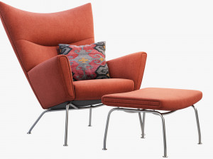 ch445 wing chair by hans wegner Modelo 3D