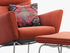 ch445 wing chair by hans wegner Modelo 3D