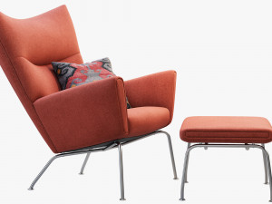 ch445 wing chair by hans wegner Modelo 3D