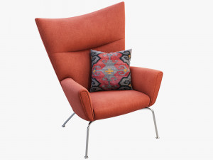ch445 wing chair by hans wegner Modelo 3D