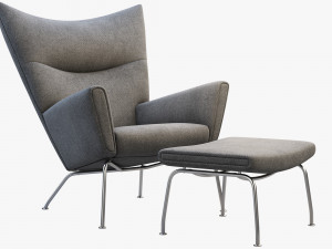 ch445 wing chair by hans wegner Modelo 3D