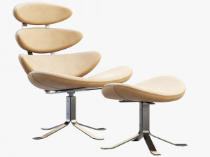 ej 5 corona chair and ottoman Modelo 3D