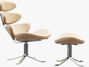 ej 5 corona chair and ottoman Modelo 3D