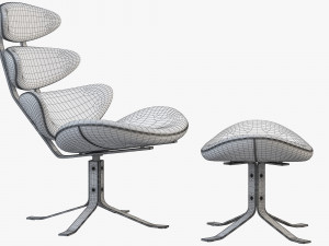 ej 5 corona chair and ottoman Modelo 3D
