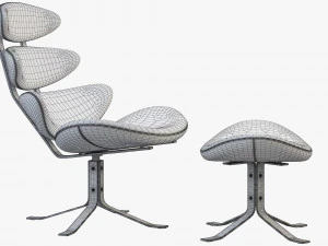 ej 5 corona chair and ottoman 3D Model