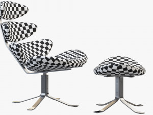 ej 5 corona chair and ottoman Modelo 3D