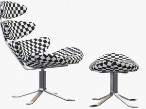 ej 5 corona chair and ottoman 3D Model