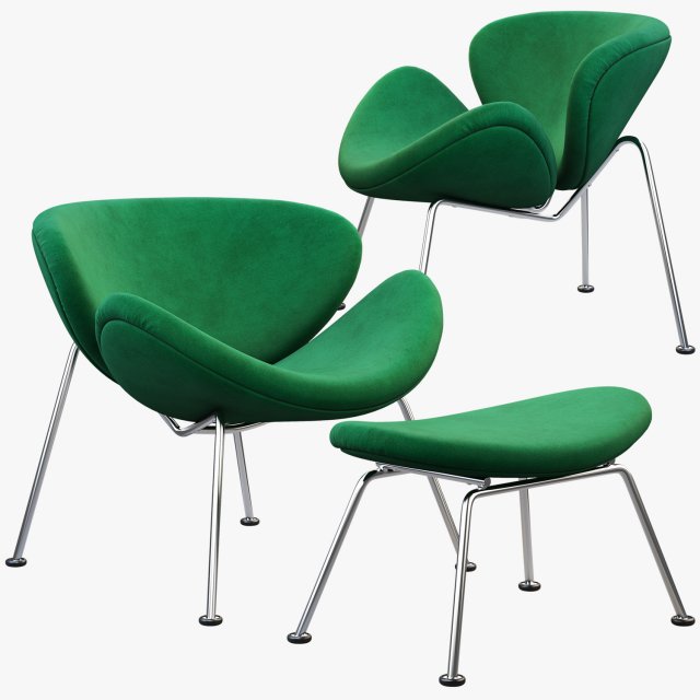 3d slice chair and ottoman 3D 模型 .c4d .max .obj .3ds .fbx .stl .blend 