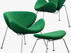 3d slice chair and ottoman 3D 모델