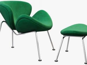 3d slice chair and ottoman 3D 模型