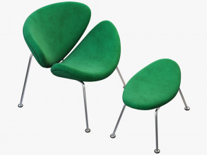 3d slice chair and ottoman 3D 模型