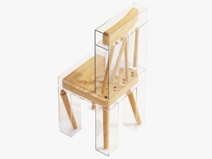 3d exploded chair by joyce lin Modello 3D