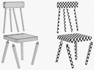 3d exploded chair by joyce lin Modello 3D