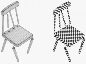 3d exploded chair by joyce lin Modello 3D