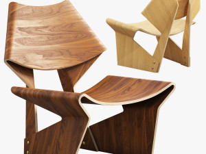 grete jalk chair 3D 모델