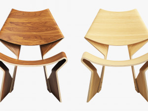 grete jalk chair 3D 模型