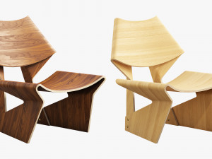 grete jalk chair 3D 模型