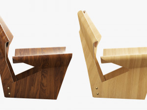 grete jalk chair 3D 模型