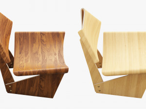 grete jalk chair 3D 模型