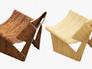 grete jalk chair 3D 模型