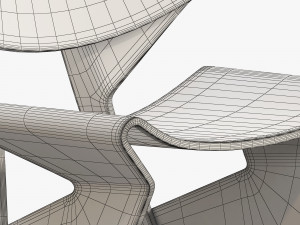 grete jalk chair 3D 模型
