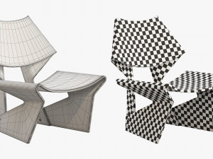 grete jalk chair 3D 模型