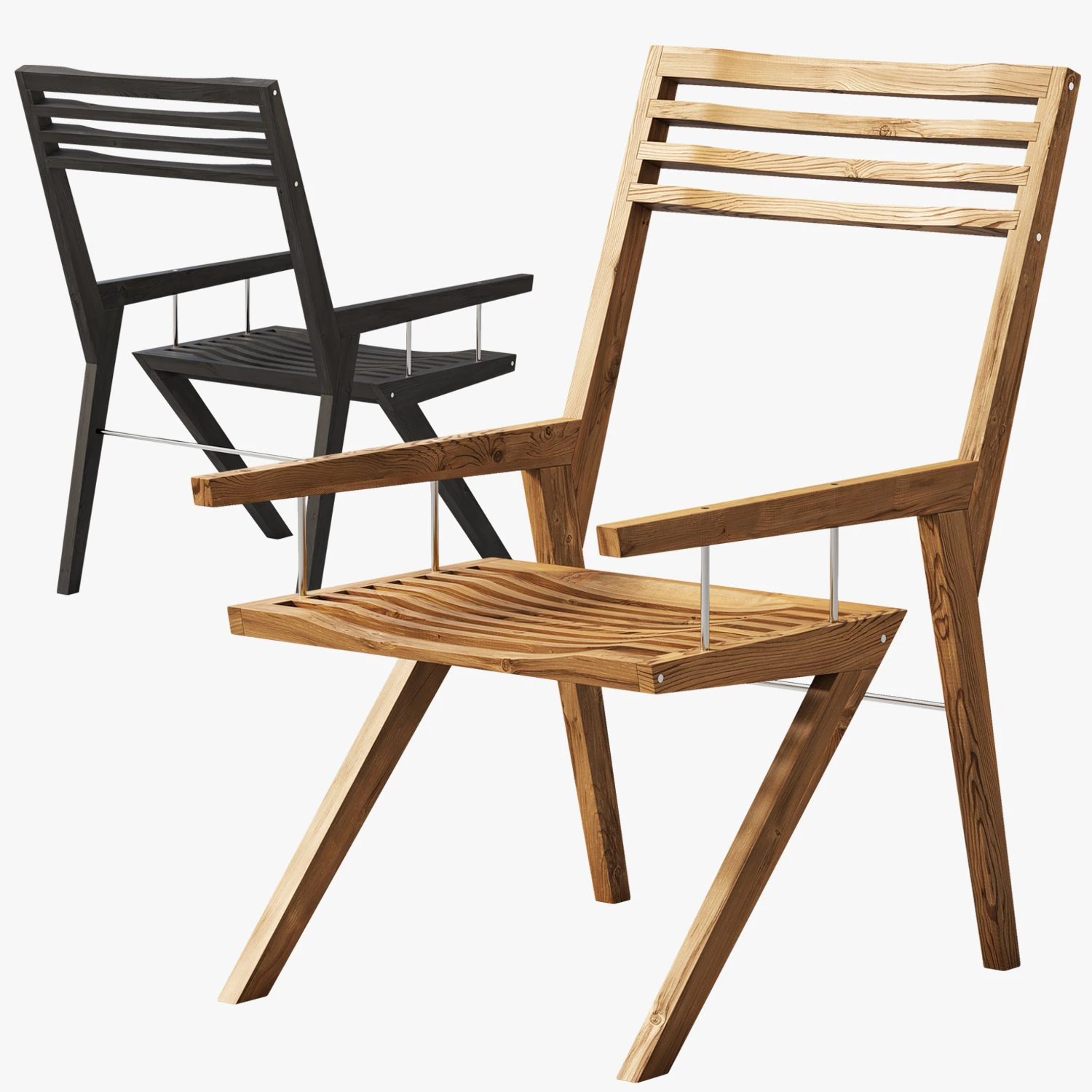 3d bivalvia wooden chair 3D Model .c4d .max .obj .3ds .fbx .stl .blend 