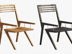 3d bivalvia wooden chair 3D Model