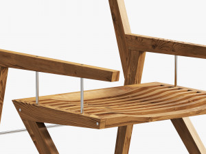 3d bivalvia wooden chair Modèle 3D