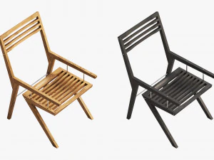3d bivalvia wooden chair 3D Model