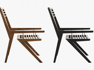 3d bivalvia wooden chair 3D Model