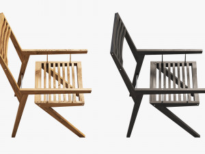 3d bivalvia wooden chair Modèle 3D