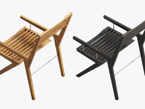 3d bivalvia wooden chair 3D Model